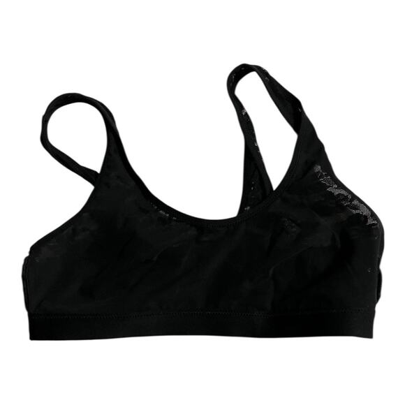 Aerie Womens Bralette Size Small Smoothez Black Floral Lace Scoop Pullover Bra - Picture 5 of 7